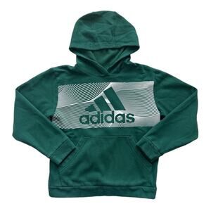 Adidas Green Logo Hoodie Sweatshirt Size L(14/16)